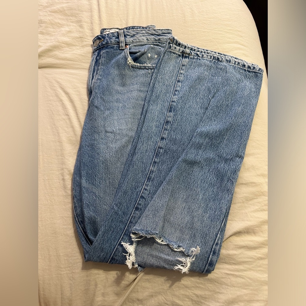 Garage Wide Leg Ripped Jeans Light Wash Size 07/28.